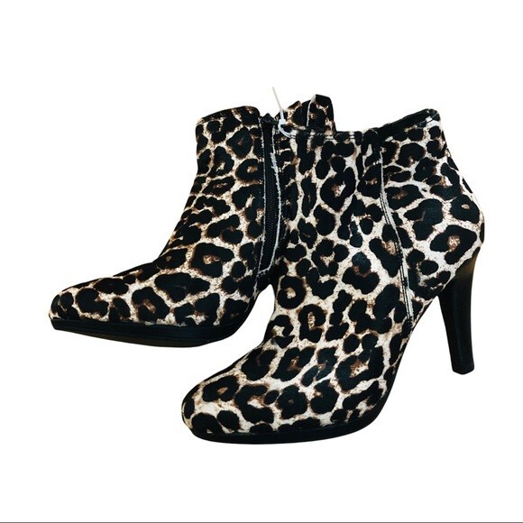 Leopard Print Heidi Klum Ankle Boots shoe - Picture 1 of 11